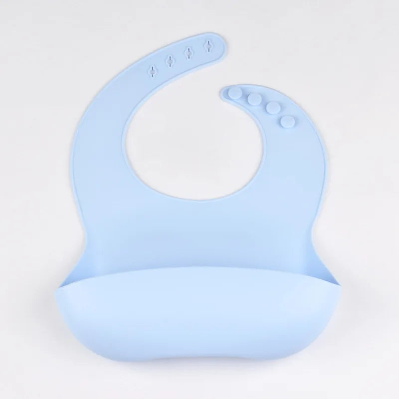 NONECN Baby Silicone Tray Bib Waterproof Adjustable Feeding Bib
