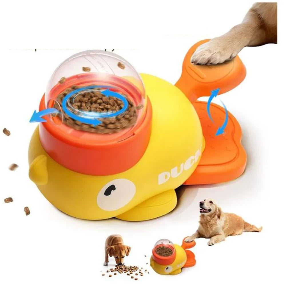 Duck Shaped Dog Puzzle Feeder Toy Interactive Treat Dispenser