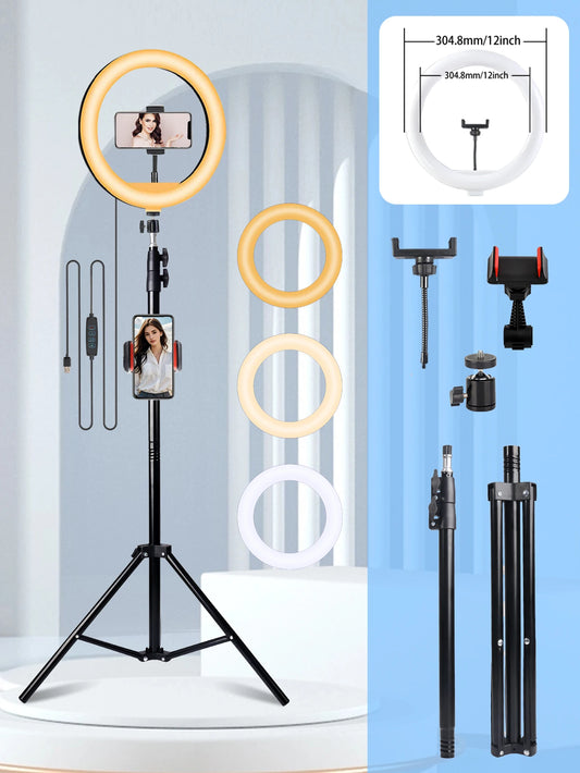 UEGOGO LED Ring Light With Adjustable Tripod And 3 Modes