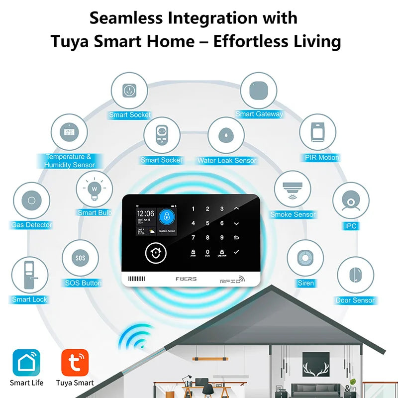 Fuers Home Alarm System WiFi GSM With Door Window Sensor