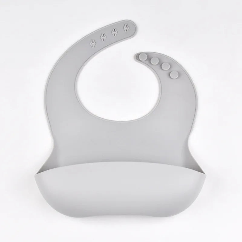 NONECN Baby Silicone Tray Bib Waterproof Adjustable Feeding Bib