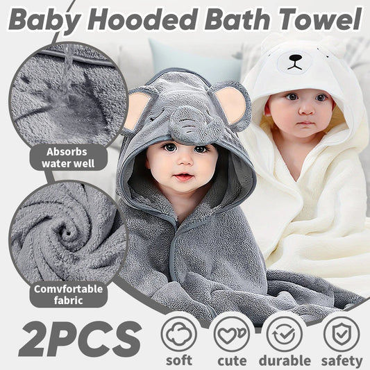 Soft Hooded Baby Towels for Newborns and Toddlers Cartoon Pattern