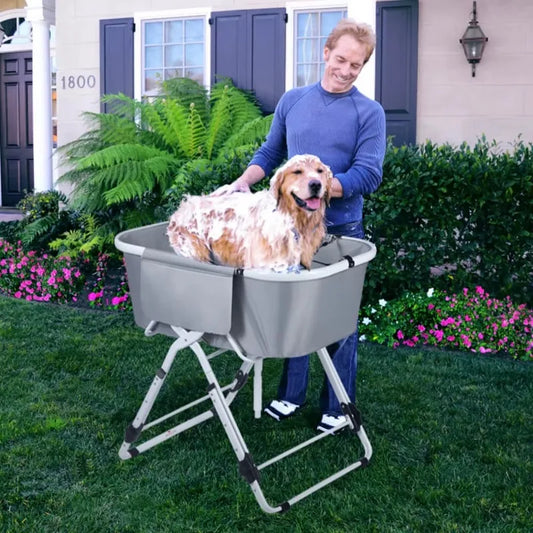 NONE Elevated Dog Bath Tub Foldable Grooming Station