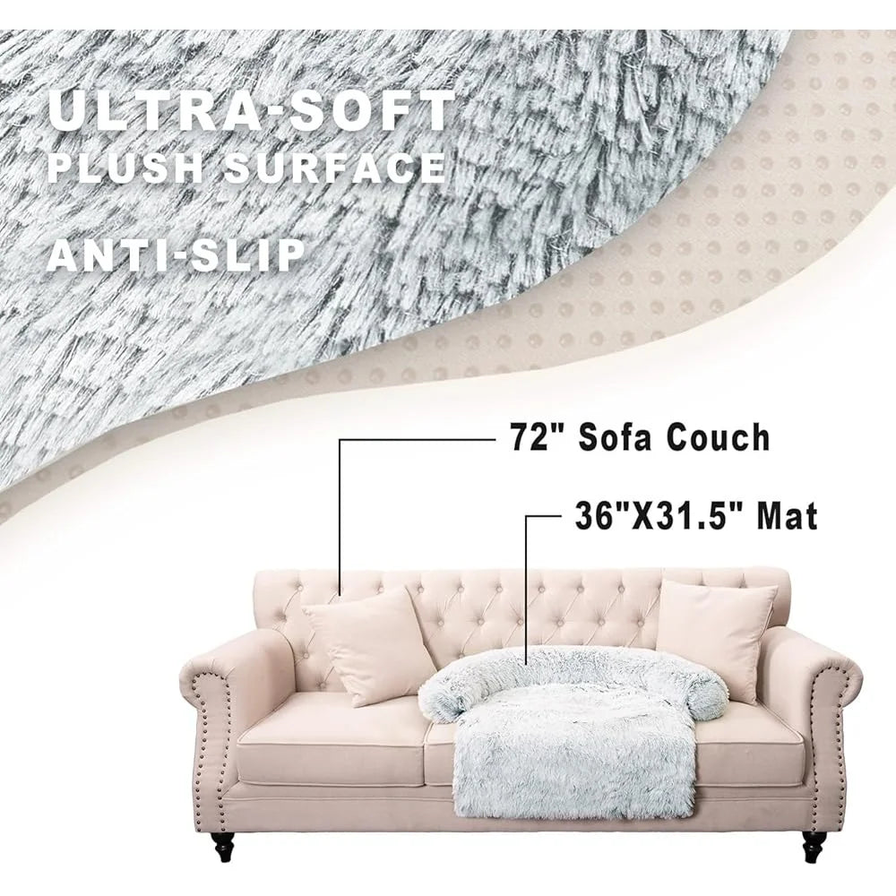 Fujian Waterproof Plush Pet Bed Mat With Faux Fur Protector