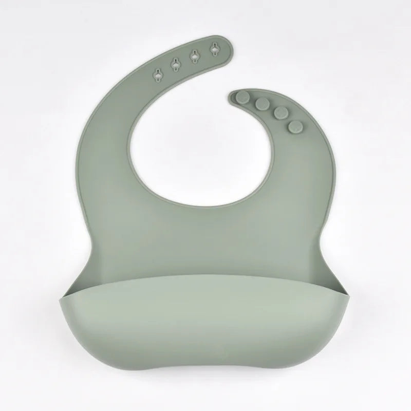 Baby Silicone Bib Adjustable Waterproof Feeding Bib