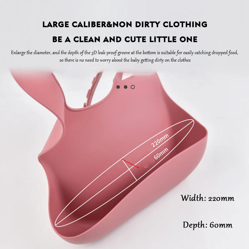 NONECN Baby Silicone Tray Bib Waterproof Adjustable Feeding Bib