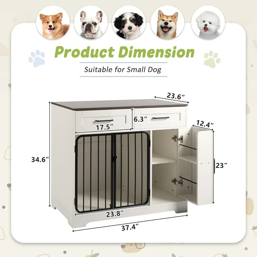 Hign-concerned Dog Crate Furniture Kennel With Storage