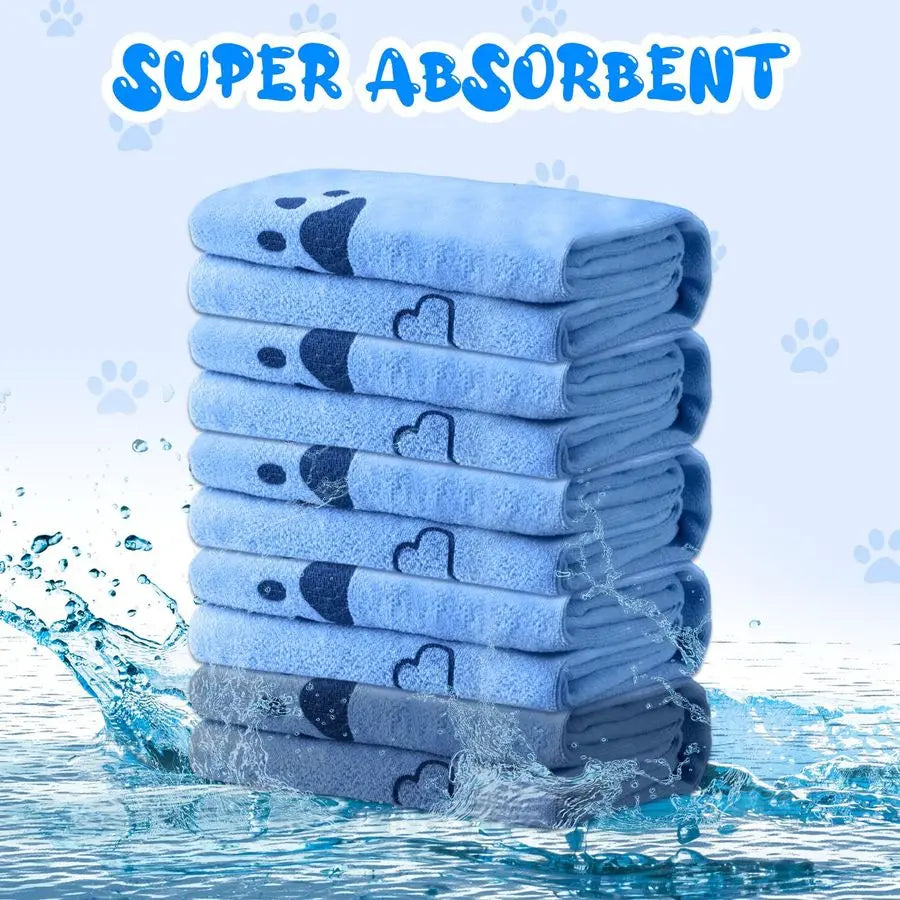 12 Pack Microfiber Dog Grooming Towels Quick Dry Absorbent Bath