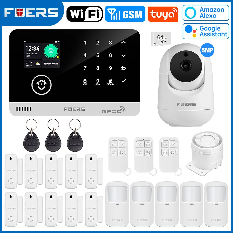 Fuers Home Alarm System With WiFi GSM Door Motion Sensor