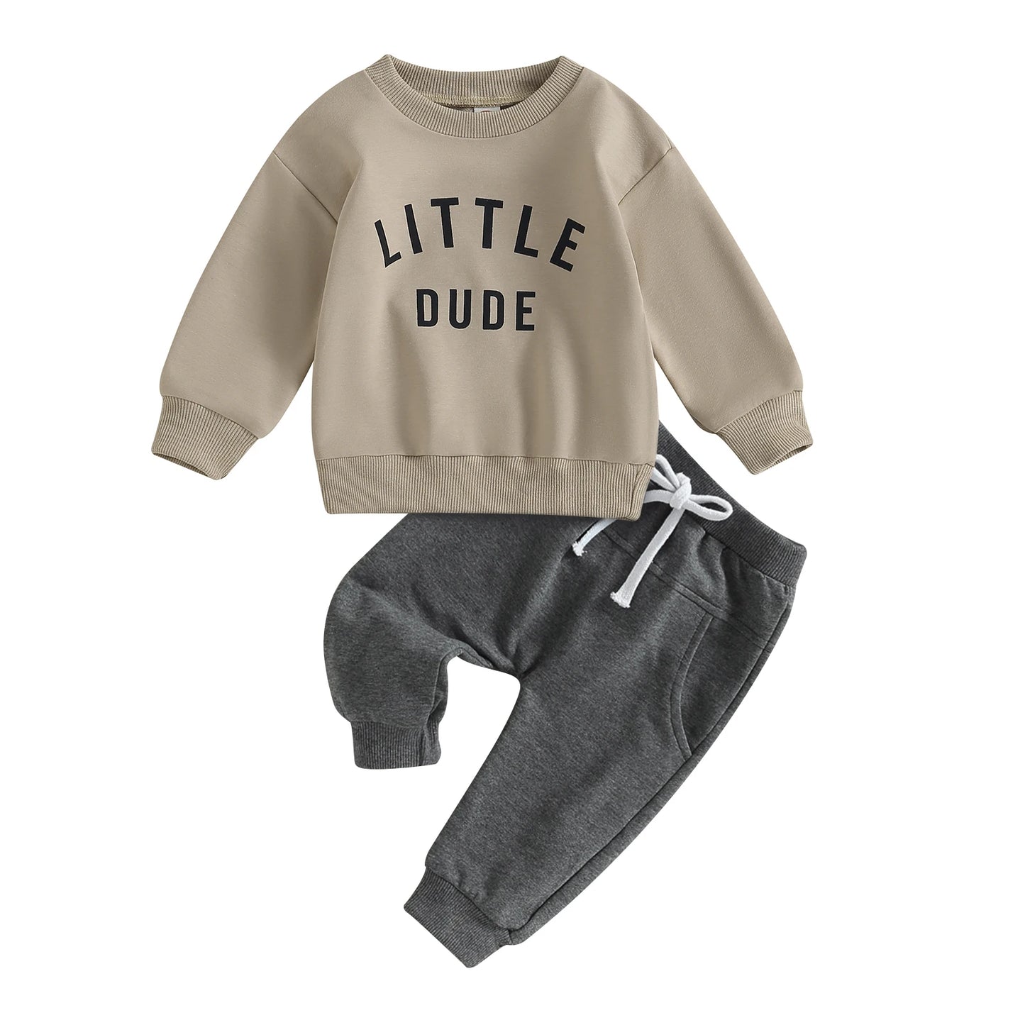 Citgeett Autumn Toddler Boys Letter Print Sweatshirt Set