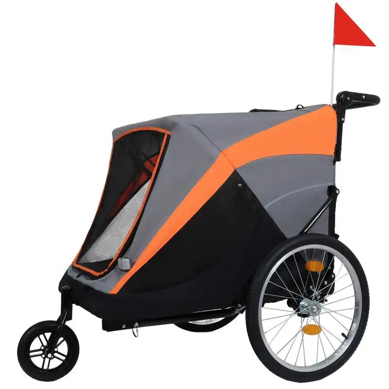 2 In 1 Pet Trailer And Stroller With Detachable Hitch
