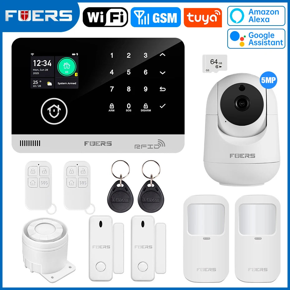 Fuers Home Alarm System With WiFi GSM Door Motion Sensor