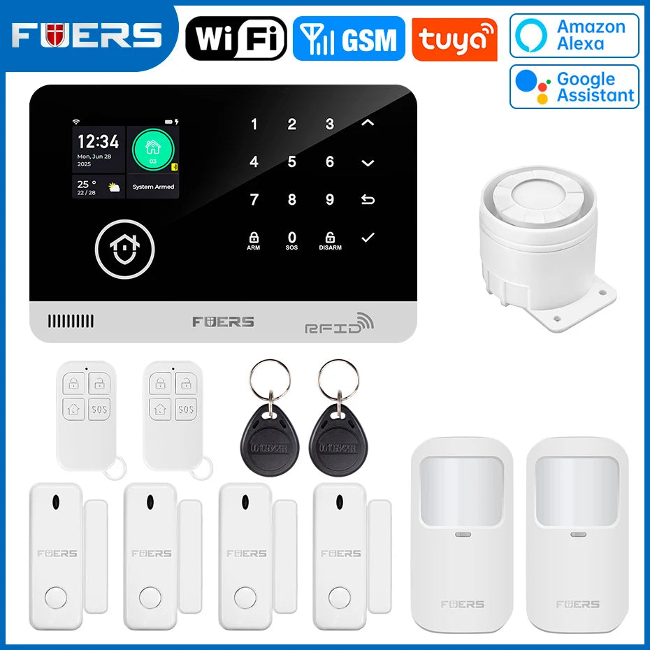 Fuers Home Alarm System With WiFi GSM Door Motion Sensor