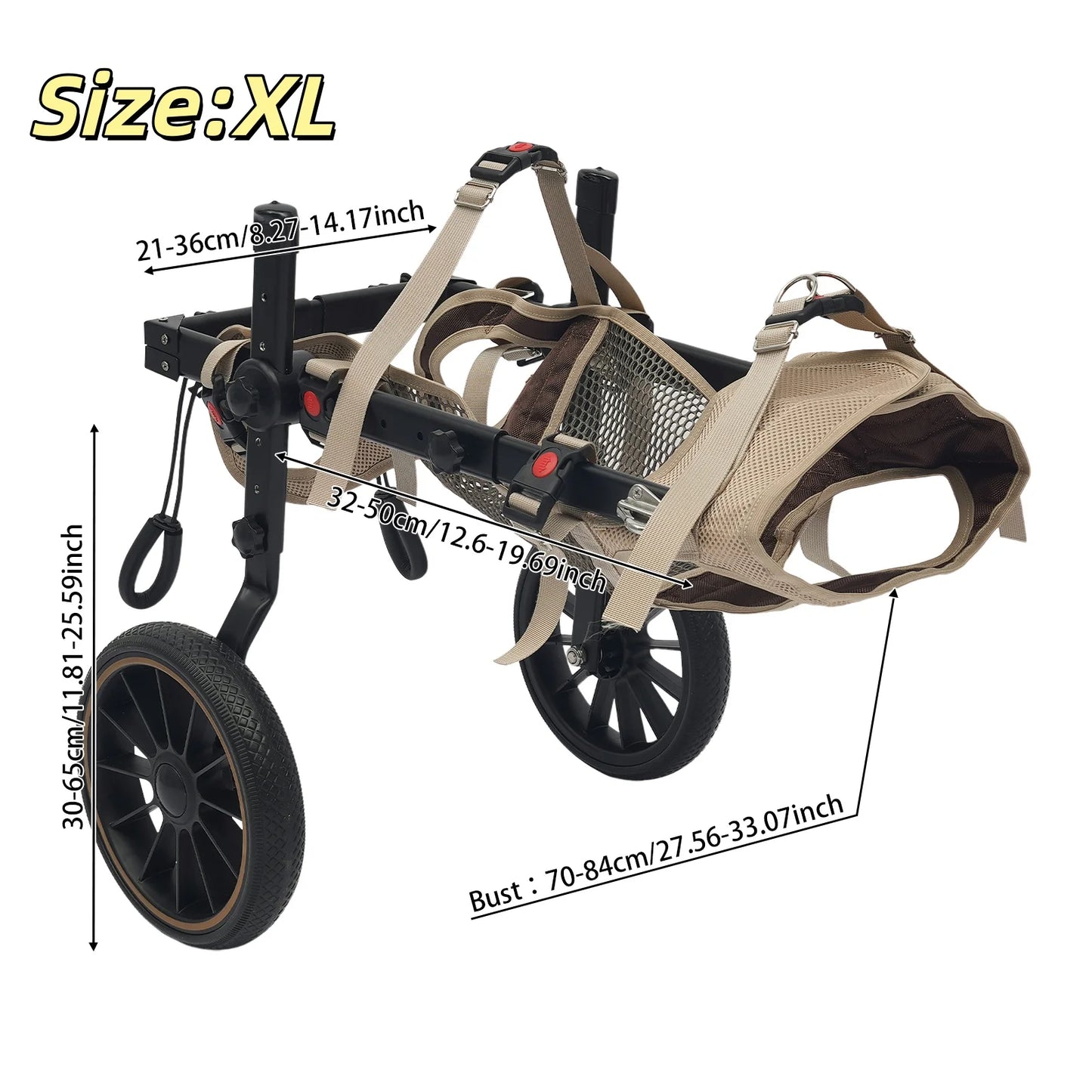 Bymaocar Adjustable Pet Trolley Dog Wheelchair Hind-Leg Support