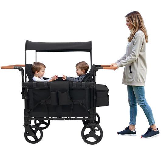 4 Seat Baby Wagon Stroller With Lockable Wheels For Beach