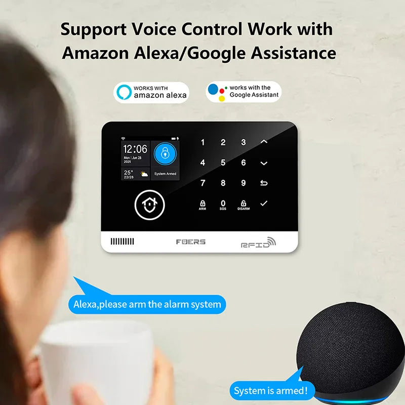 Fuers Home Alarm System WiFi GSM With Door Window Sensor