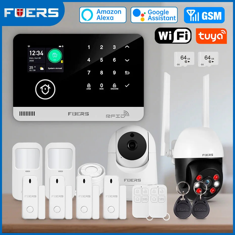 Fuers Home Alarm System WiFi GSM With Door Window Sensor