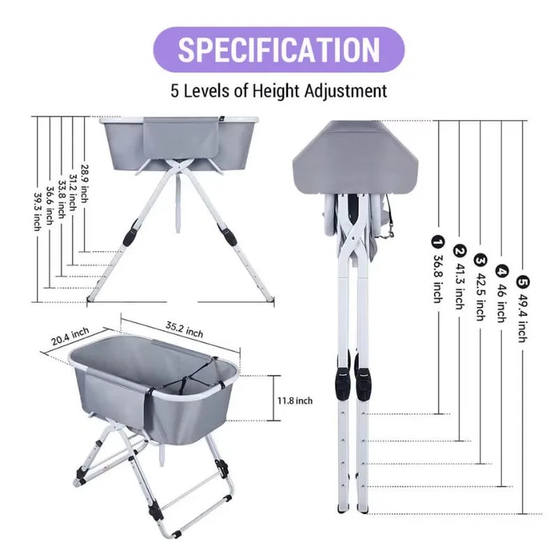 NONE Elevated Dog Bath Tub Foldable Grooming Station
