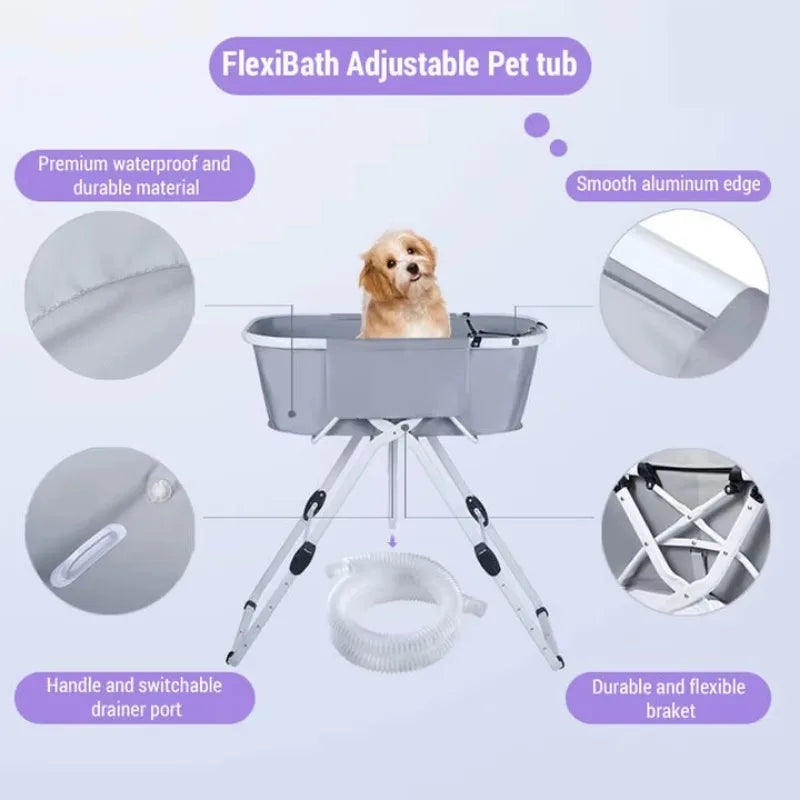 NONE Elevated Dog Bath Tub Foldable Grooming Station