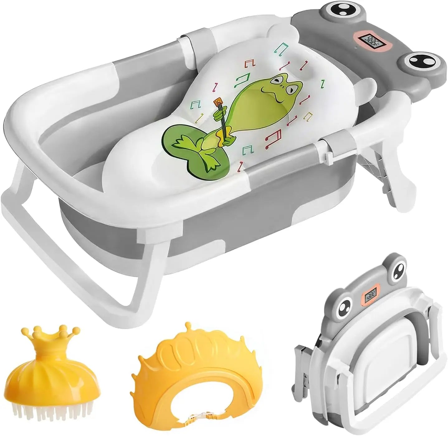 Baby Bath Tub with Bath Cushion and Thermometer