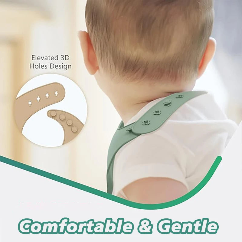 Baby Silicone Bib Adjustable Waterproof Feeding Bib