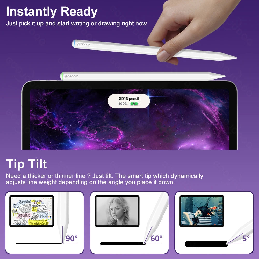 GOOJODOQ Apple Pencil 2 Stylus Pen for iPad Air Pro