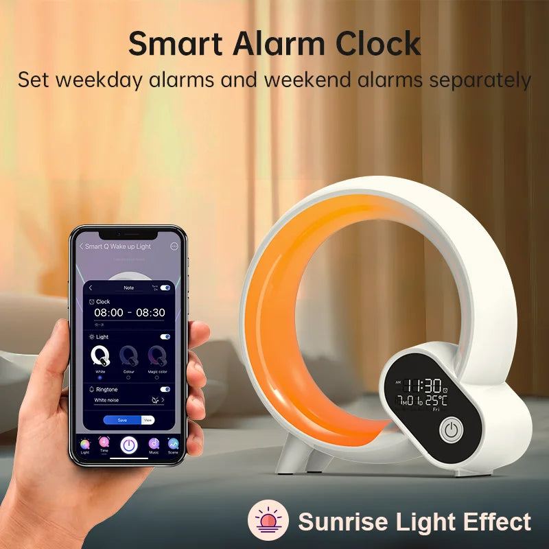 AUSYLE Smart Wake Up Light Night Lamp Ambient Dimmable Nightlight