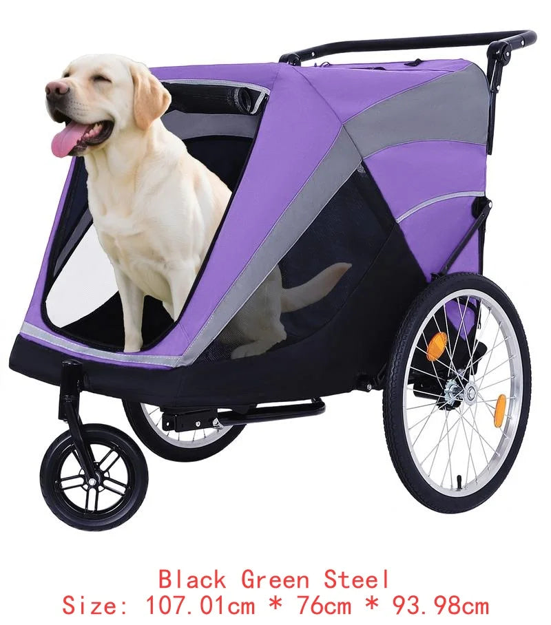 2 In 1 Pet Trailer And Stroller With Detachable Hitch