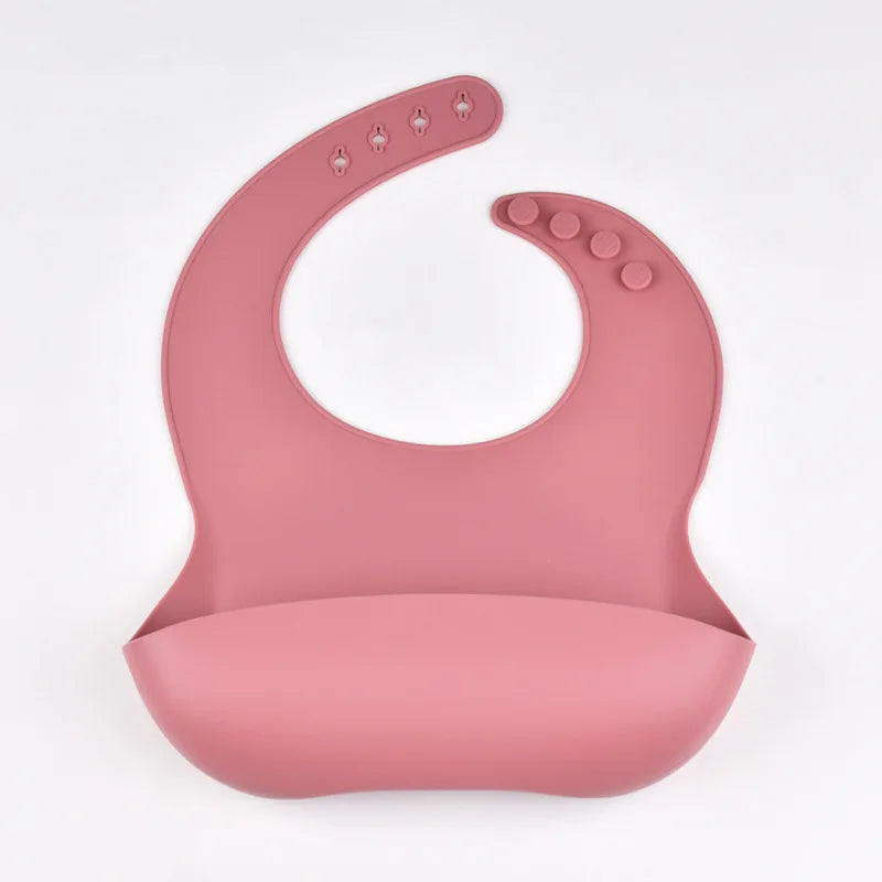 Baby Silicone Bib Adjustable Waterproof Feeding Bib