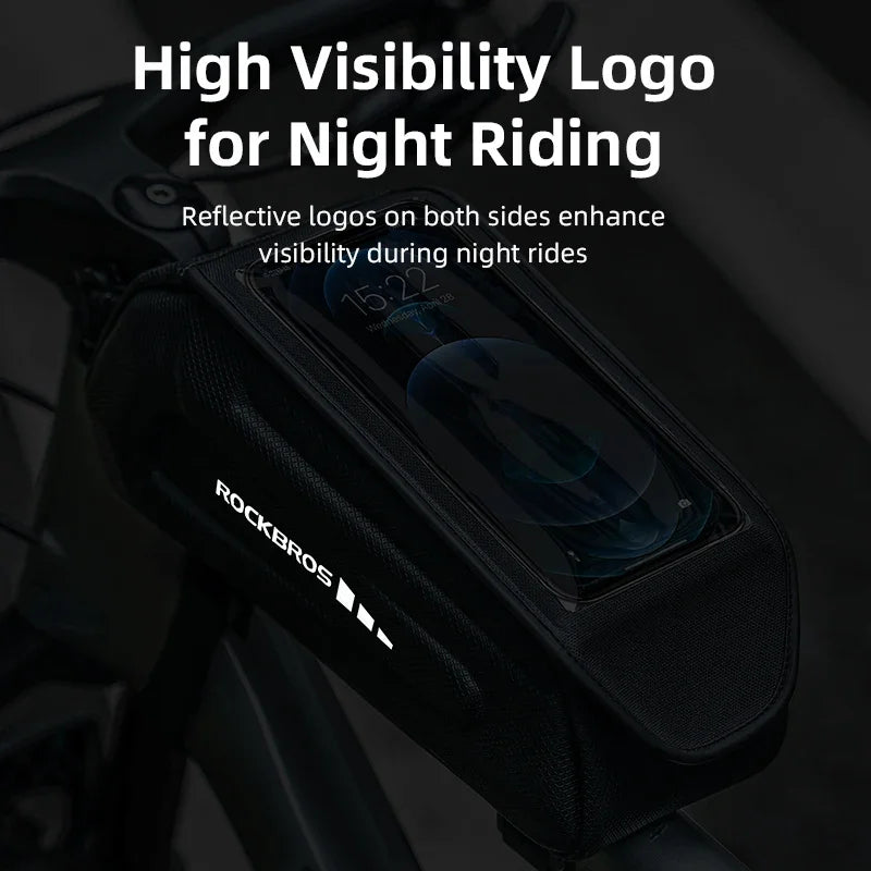 ROCKBROS Bike Bag Front Frame Touch Screen Phone Holder