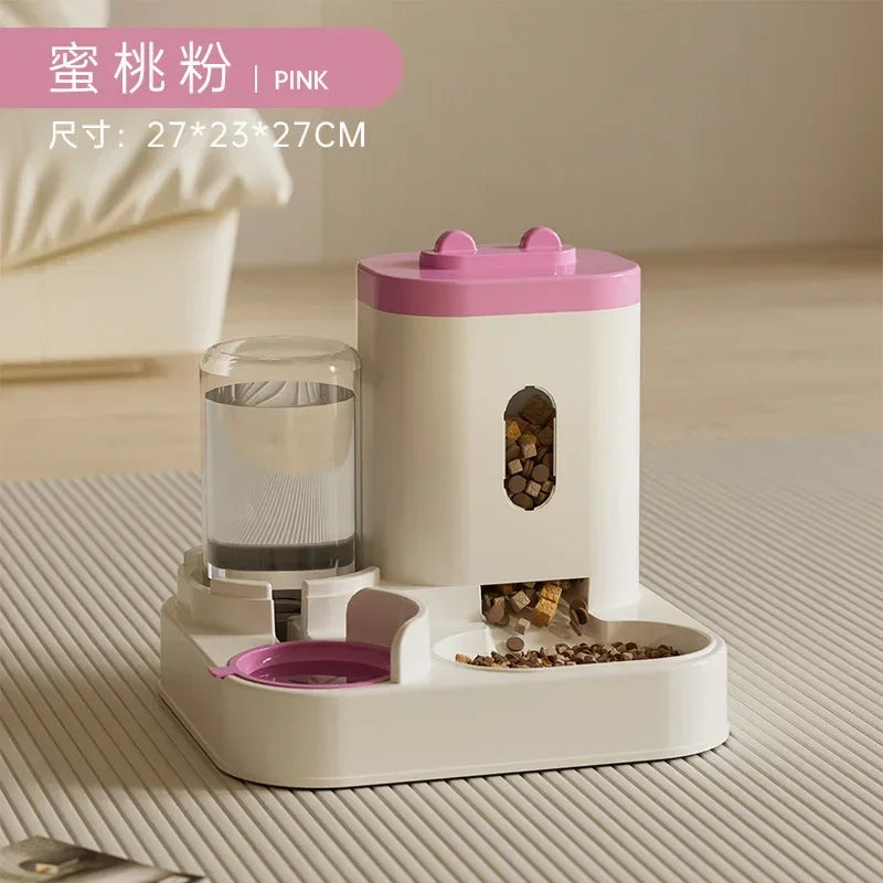 Automatic Cat and Dog Food Bowl with Water Fountain