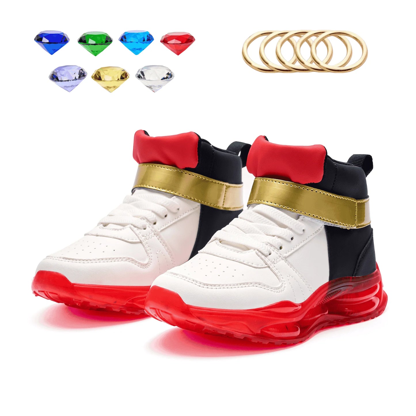 Shadow Sonic Unisex Kids Running Shoes Leather Upper All Season Lightweight Sneakers