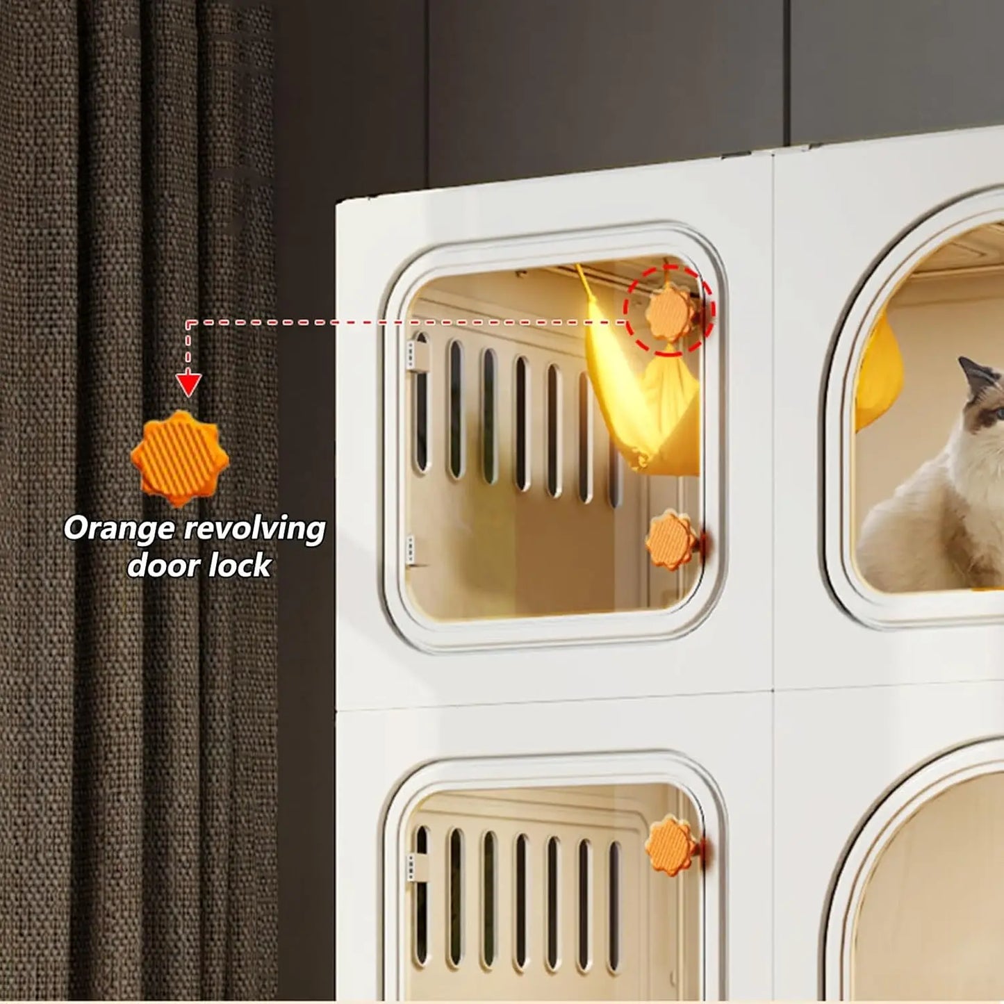 Collapsible 3 Tier Metal Cat Cage With Wheels Litter Box