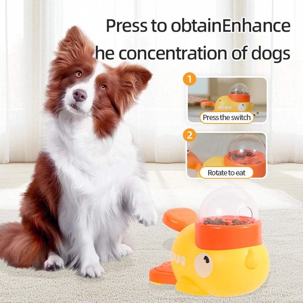 Duck Shaped Dog Puzzle Feeder Toy Interactive Treat Dispenser