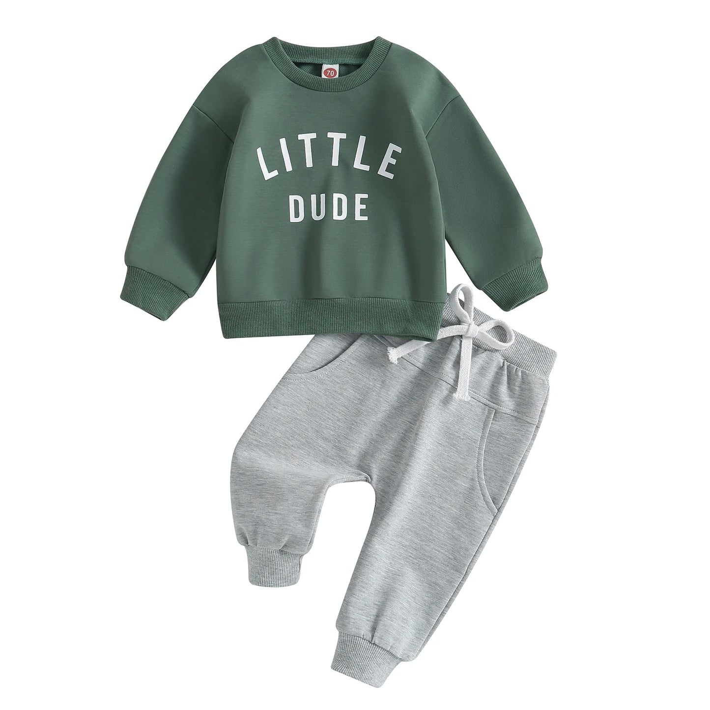 Citgeett Autumn Toddler Boys Letter Print Sweatshirt Set