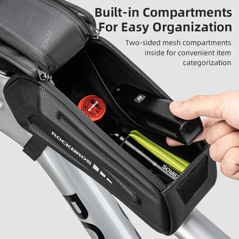 ROCKBROS Bike Bag Front Frame Touch Screen Phone Holder
