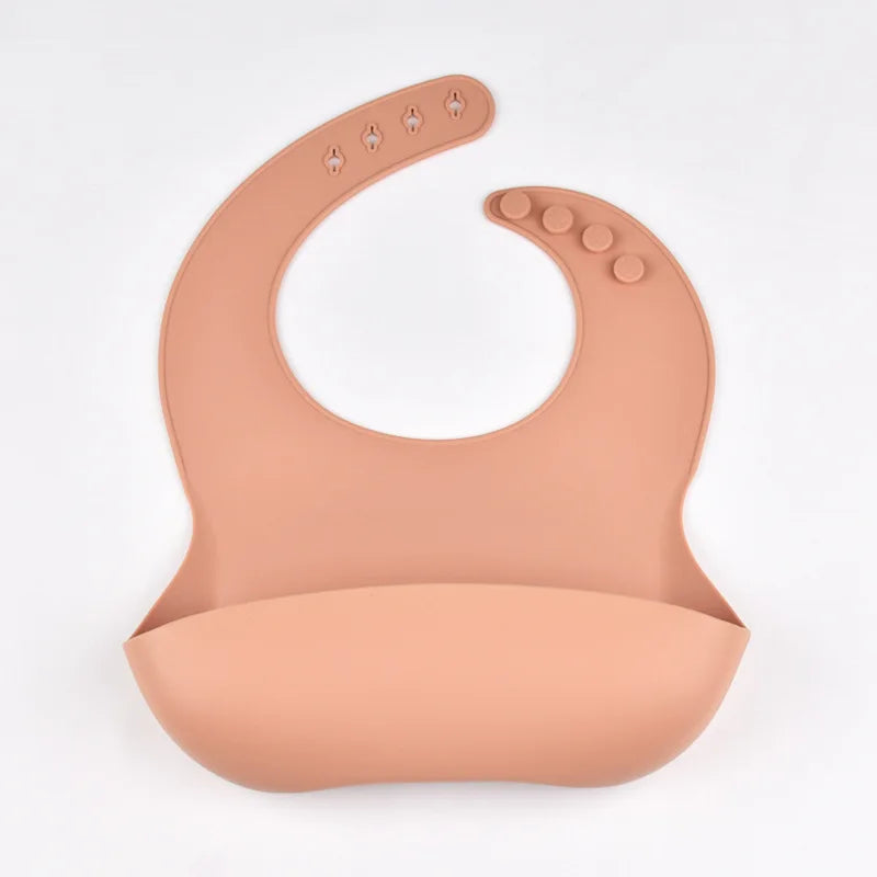 Baby Silicone Bib Adjustable Waterproof Feeding Bib