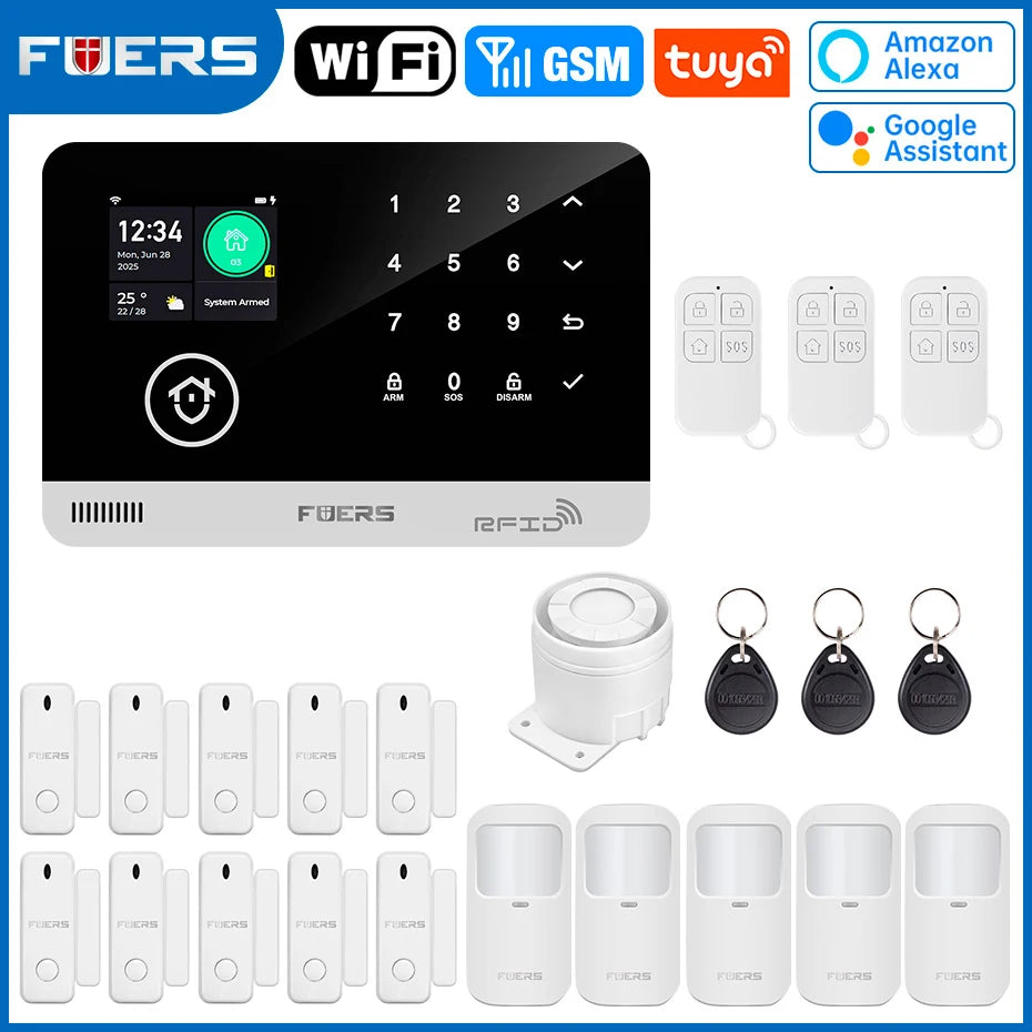Fuers Home Alarm System WiFi GSM With Door Window Sensor