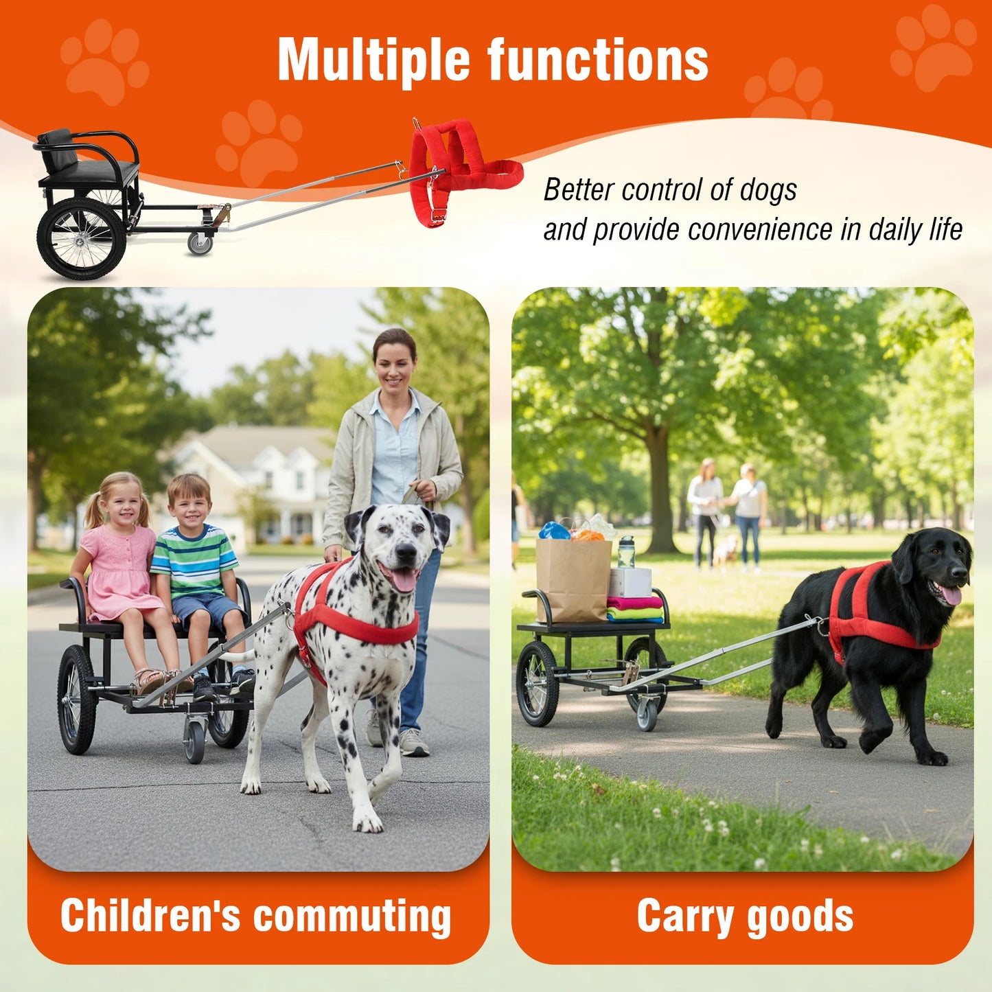 Dog Walking Car Pet Stroller With Seat And Dual Brakes