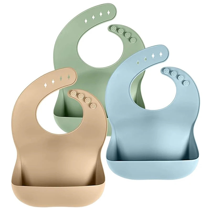 Baby Silicone Bib Adjustable Waterproof Feeding Bib