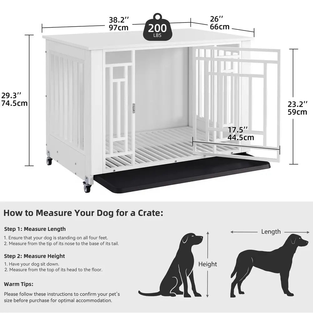 Hign Concerned Heavy Duty Dog Crate Kennel With End Table