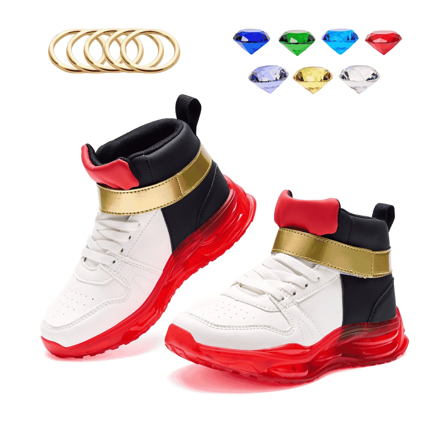Shadow Sonic Unisex Kids Running Shoes Leather Upper All Season Lightweight Sneakers
